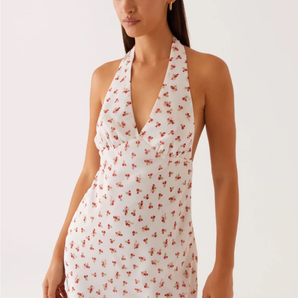 Peppermayo Floral Halter Neck Dress 4 Mini Dress Summer Dress White Pink